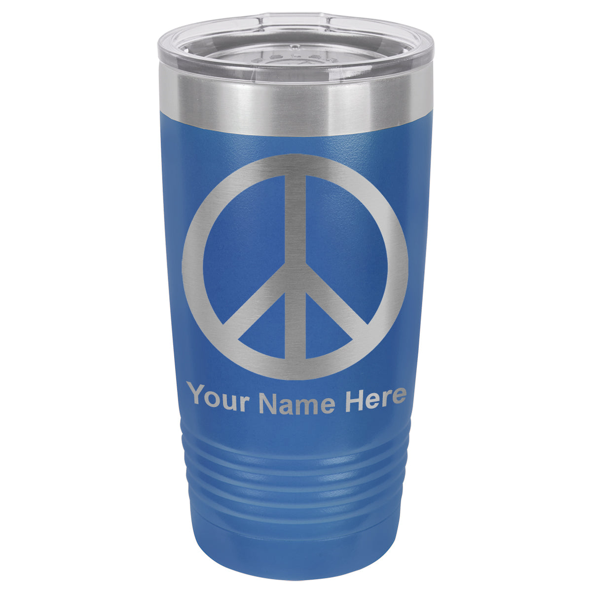 20oz Vacuum Insulated Tumbler Mug, Peace Sign, Personalized Engraving Included