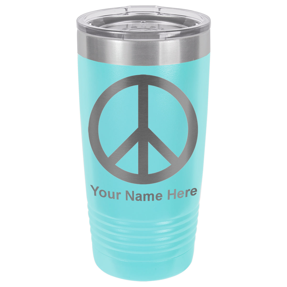 20oz Vacuum Insulated Tumbler Mug, Peace Sign, Personalized Engraving Included