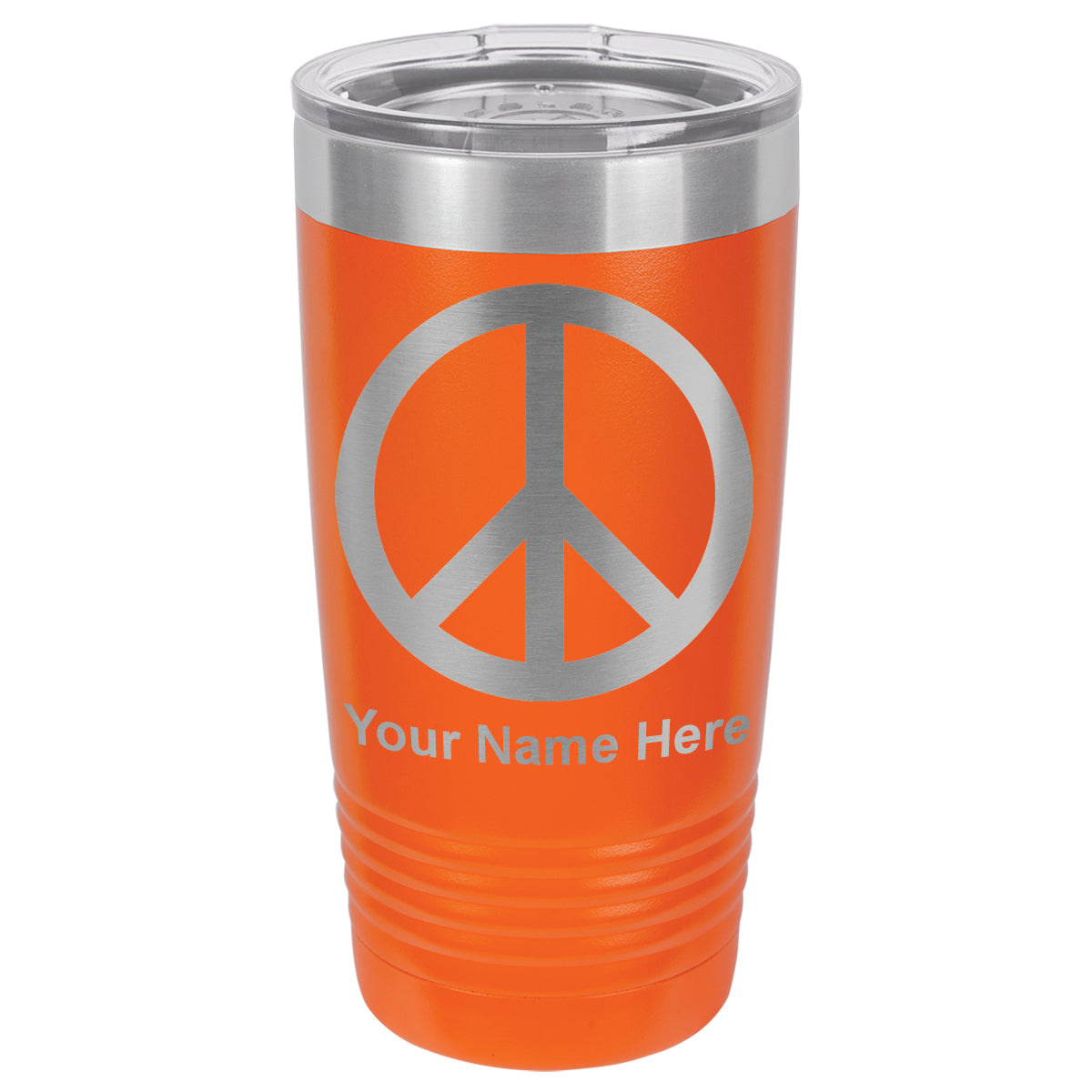 20oz Vacuum Insulated Tumbler Mug, Peace Sign, Personalized Engraving Included
