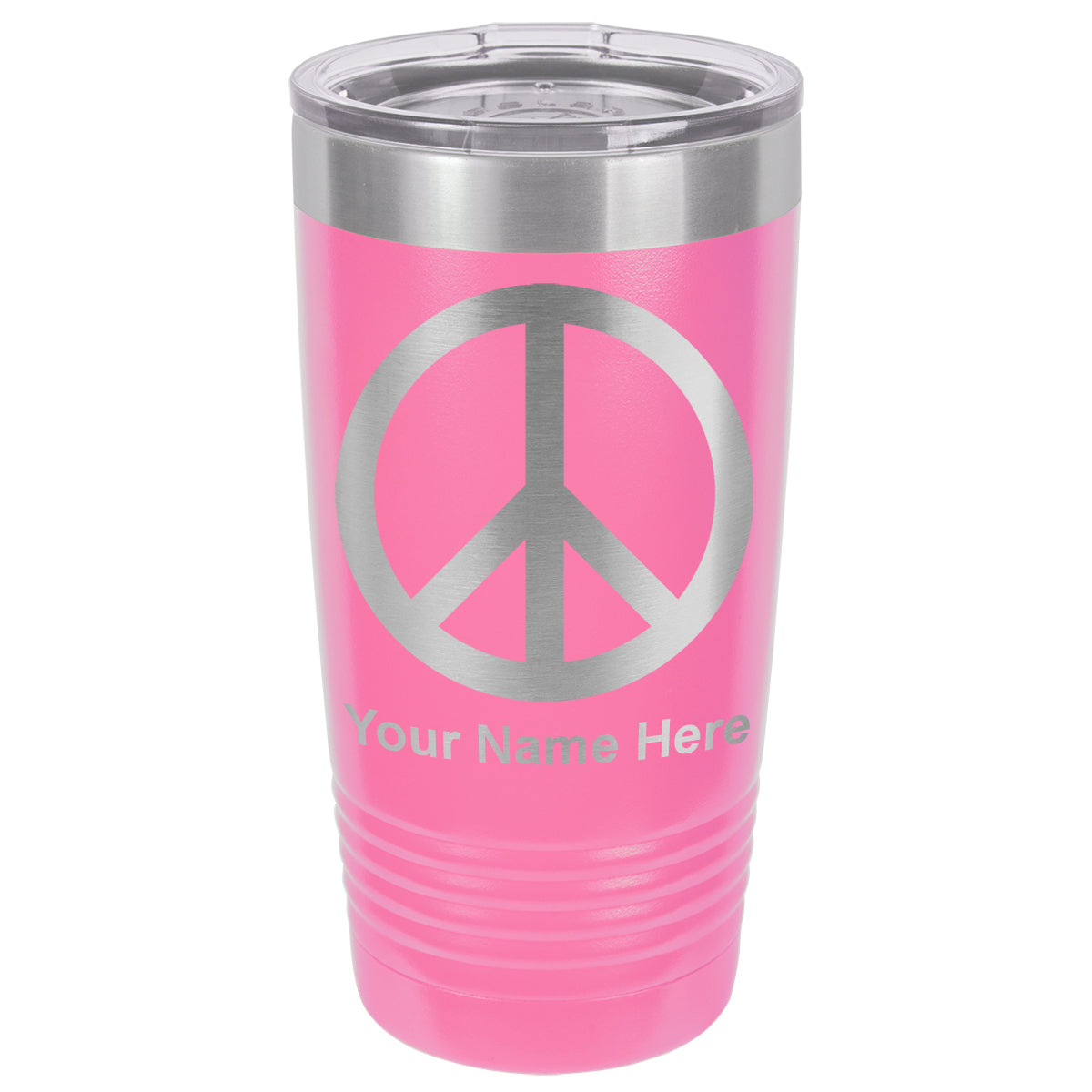 20oz Vacuum Insulated Tumbler Mug, Peace Sign, Personalized Engraving Included