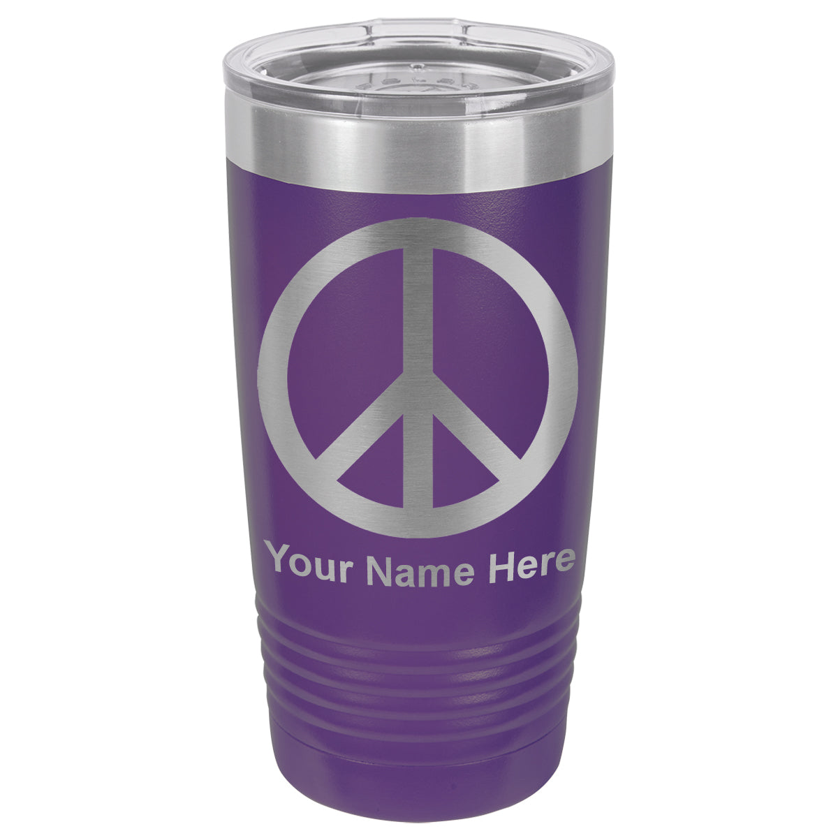 20oz Vacuum Insulated Tumbler Mug, Peace Sign, Personalized Engraving Included