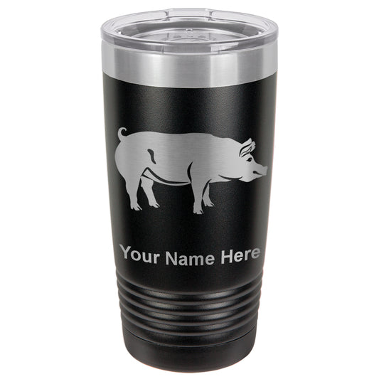 20oz Vacuum Insulated Tumbler Mug, Pig, Personalized Engraving Included