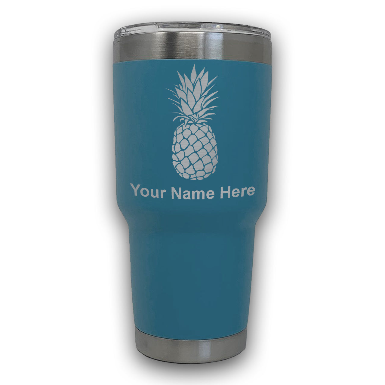 LaserGram 30oz Tumbler Mug, Pineapple, Personalized Engraving Included