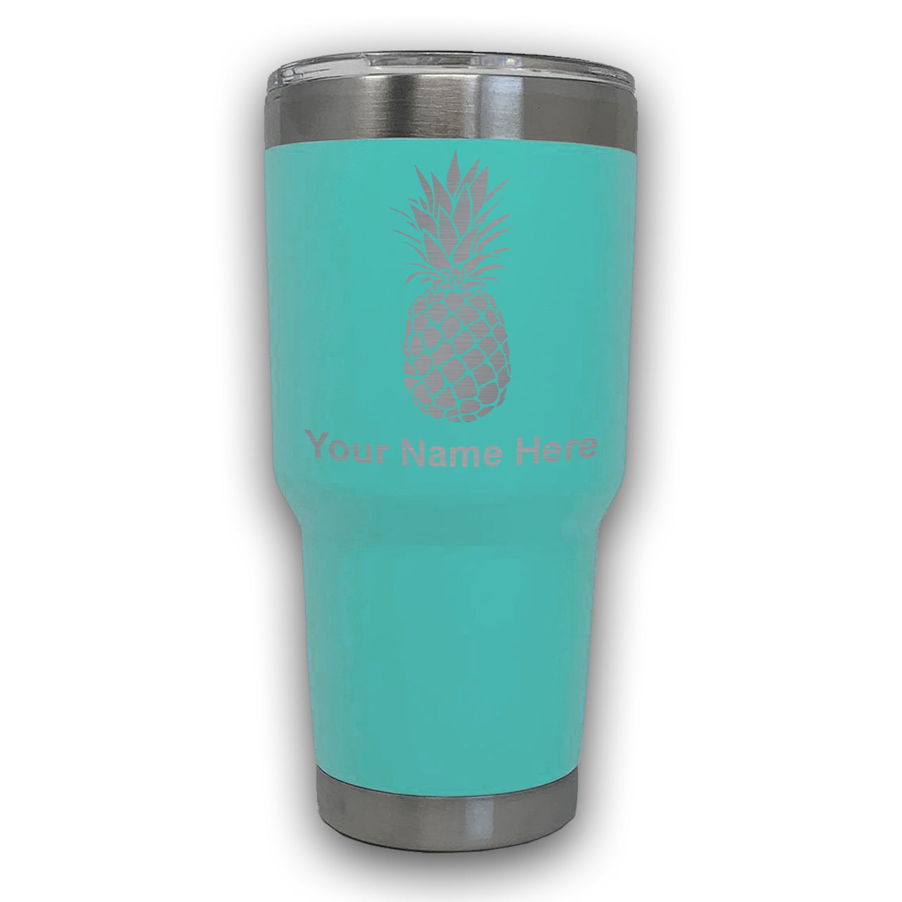 LaserGram 30oz Tumbler Mug, Pineapple, Personalized Engraving Included
