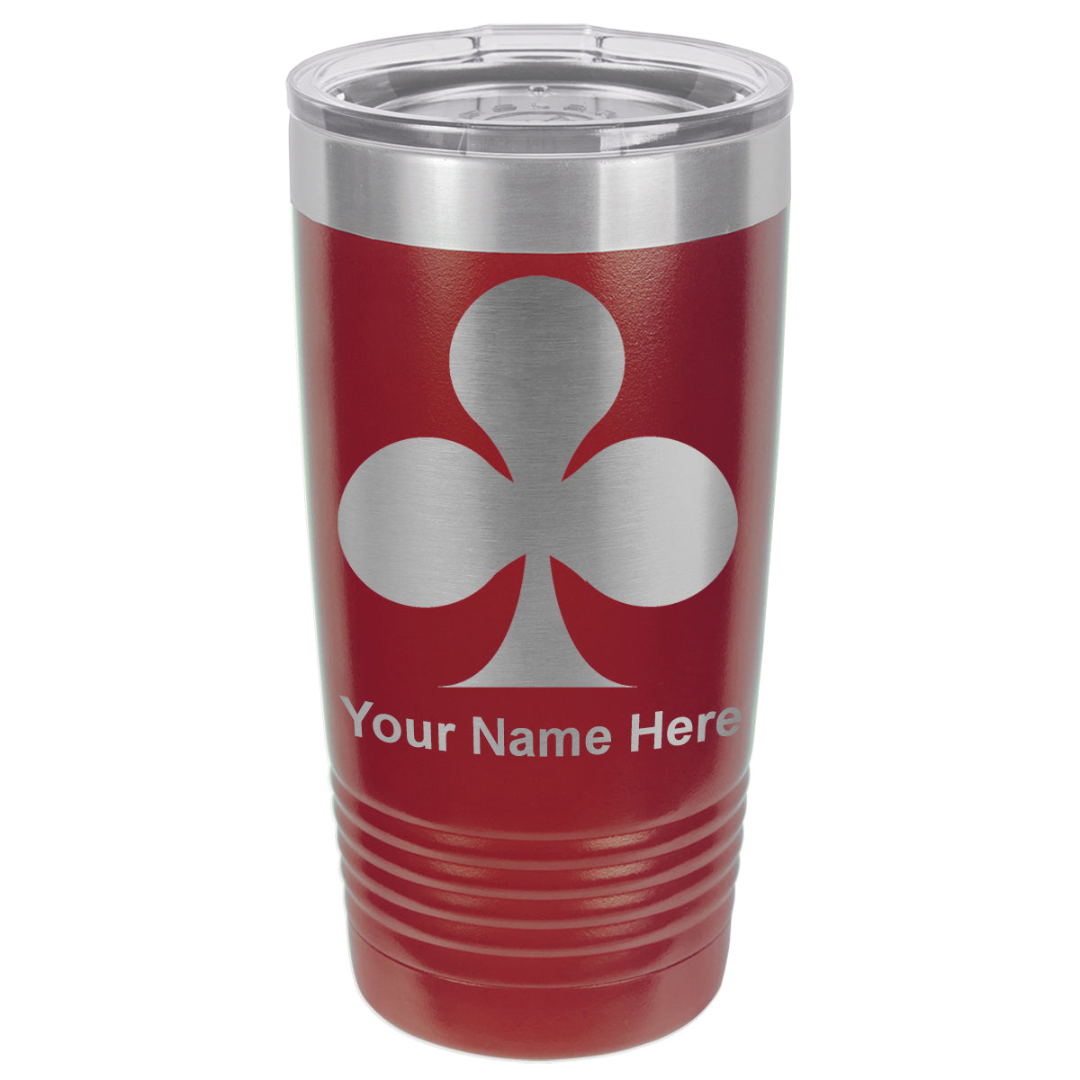 20oz Vacuum Insulated Tumbler Mug, Poker Clubs, Personalized Engraving Included