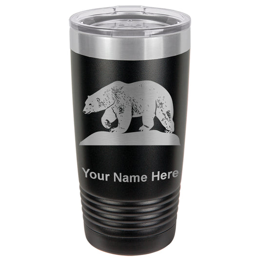 20oz Vacuum Insulated Tumbler Mug, Polar Bear, Personalized Engraving Included