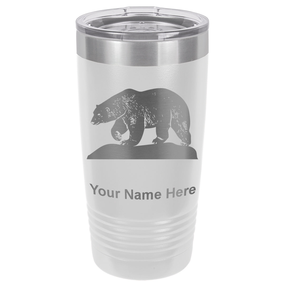 20oz Vacuum Insulated Tumbler Mug, Polar Bear, Personalized Engraving Included