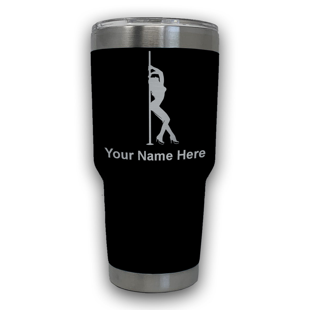 LaserGram 30oz Tumbler Mug, Pole Dancer, Personalized Engraving Included