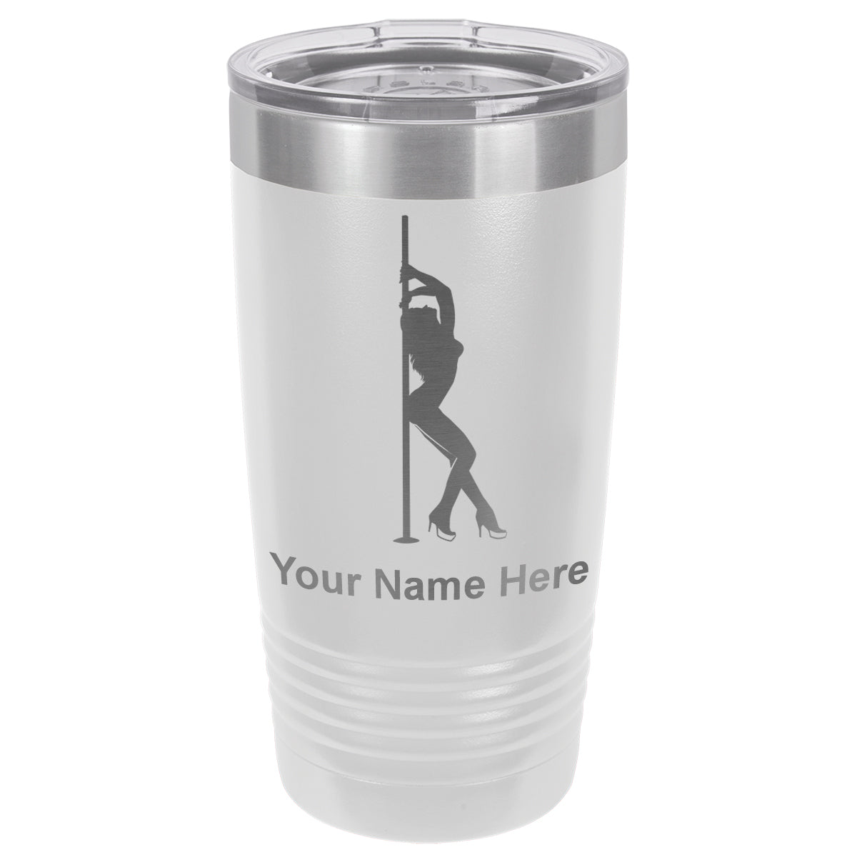 20oz Vacuum Insulated Tumbler Mug, Pole Dancer, Personalized Engraving Included