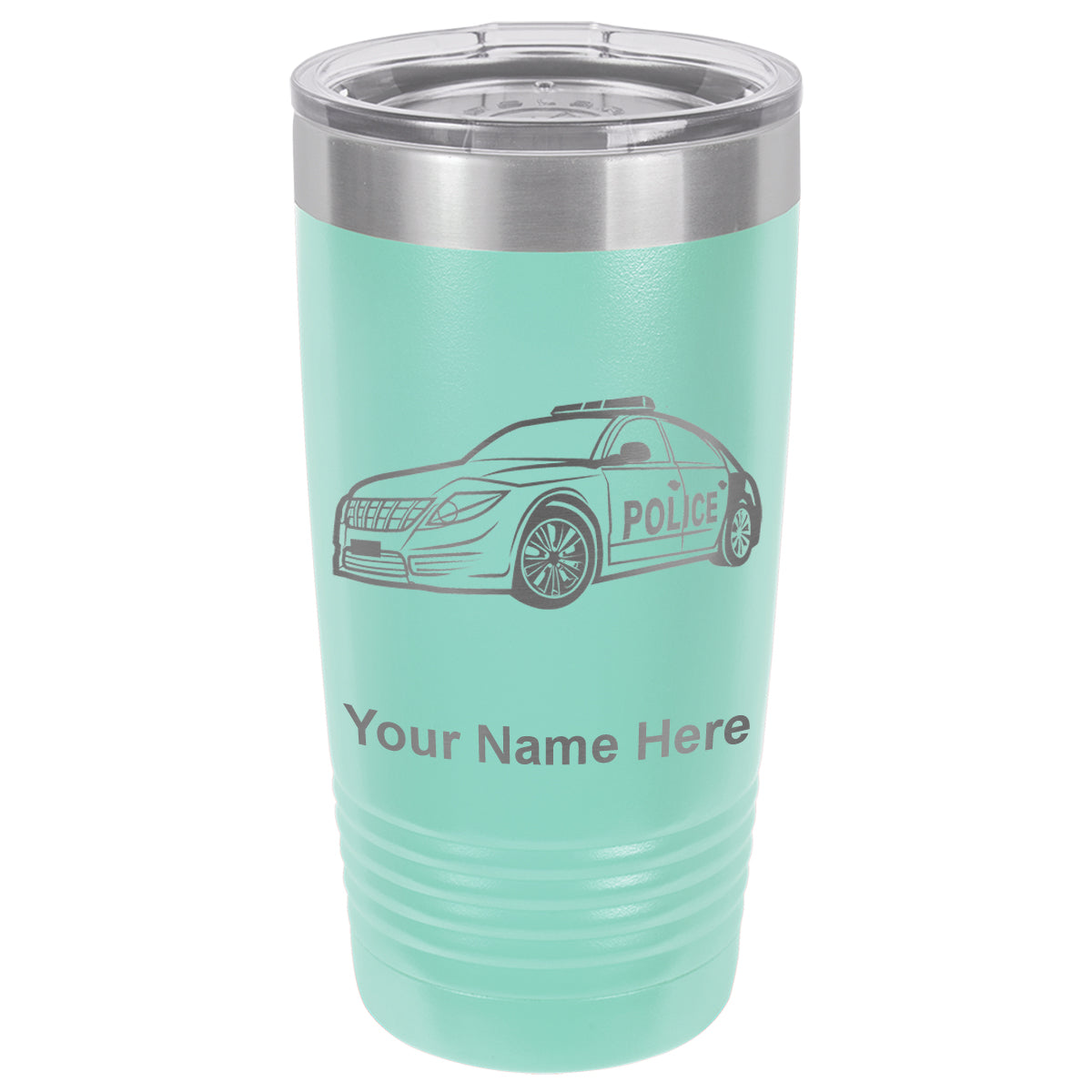20oz Vacuum Insulated Tumbler Mug, Police Car, Personalized Engraving Included