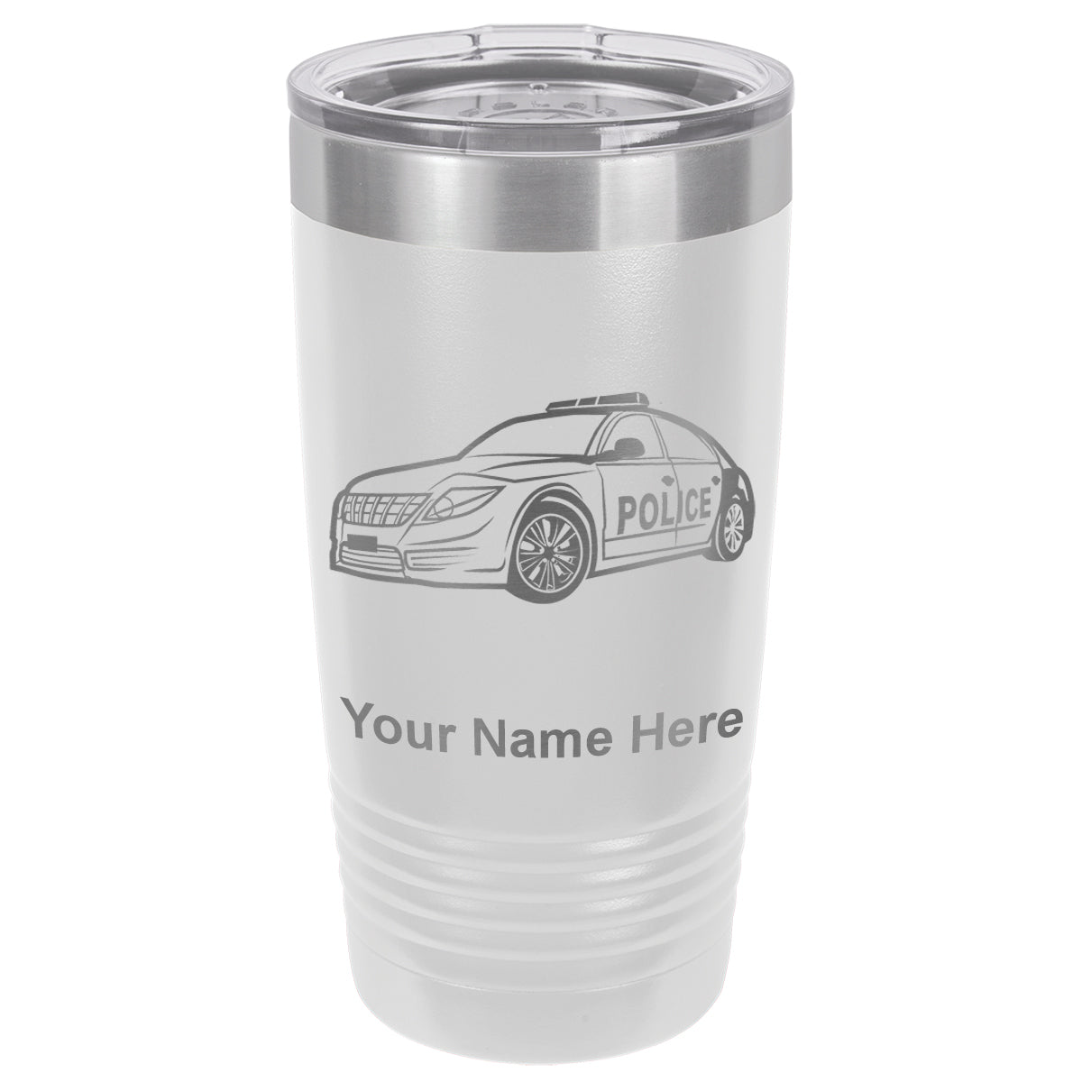 20oz Vacuum Insulated Tumbler Mug, Police Car, Personalized Engraving Included