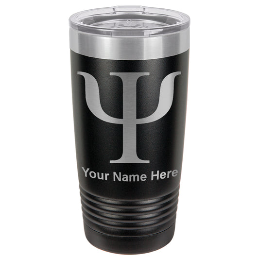 20oz Vacuum Insulated Tumbler Mug, Psi Symbol, Personalized Engraving Included