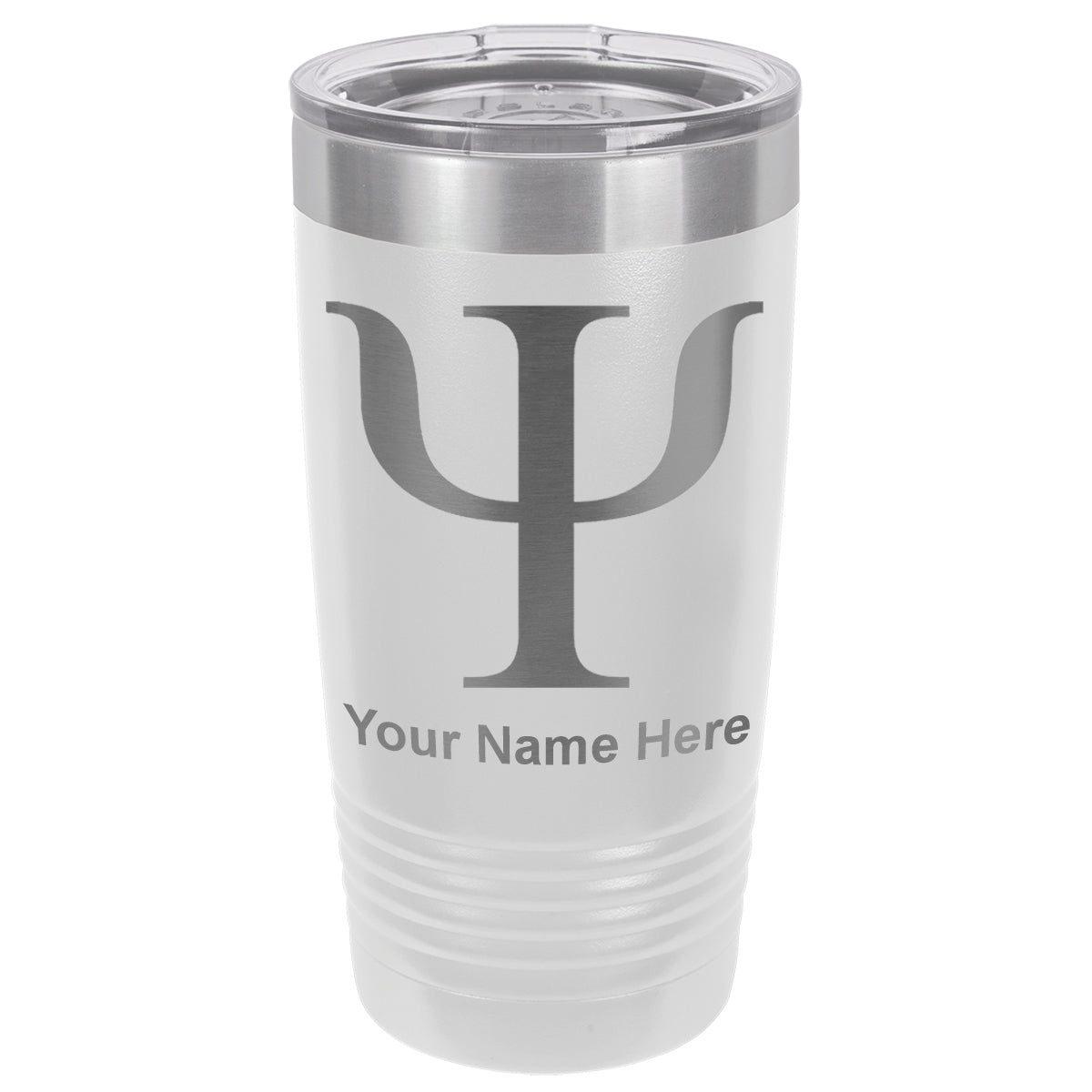 20oz Vacuum Insulated Tumbler Mug, Psi Symbol, Personalized Engraving Included