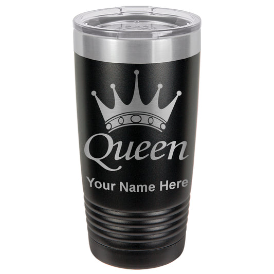 20oz Vacuum Insulated Tumbler Mug, Queen Crown, Personalized Engraving Included