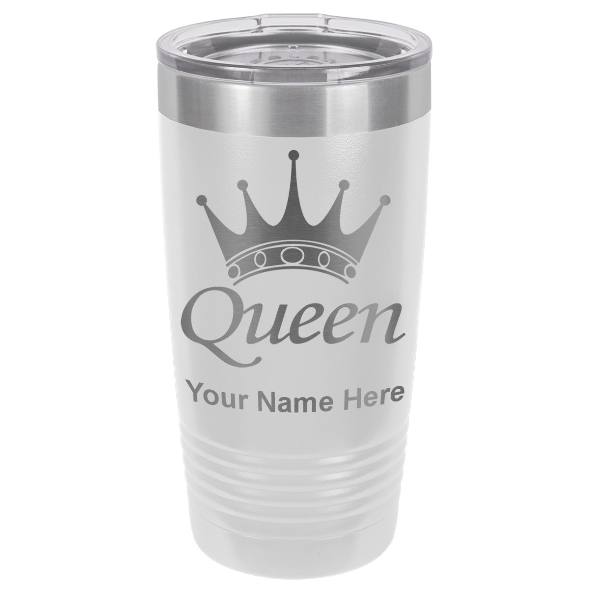 20oz Vacuum Insulated Tumbler Mug, Queen Crown, Personalized Engraving Included