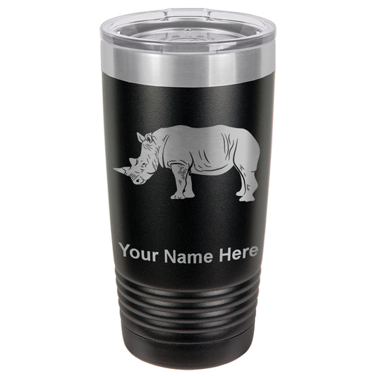 20oz Vacuum Insulated Tumbler Mug, Rhinoceros, Personalized Engraving Included