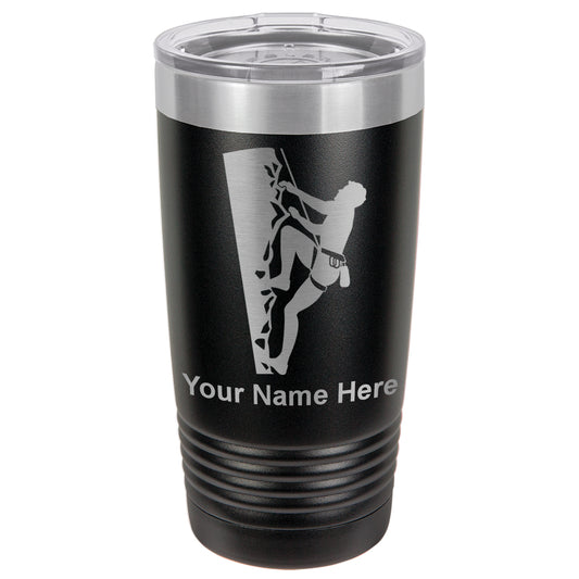20oz Vacuum Insulated Tumbler Mug, Rock Climber, Personalized Engraving Included