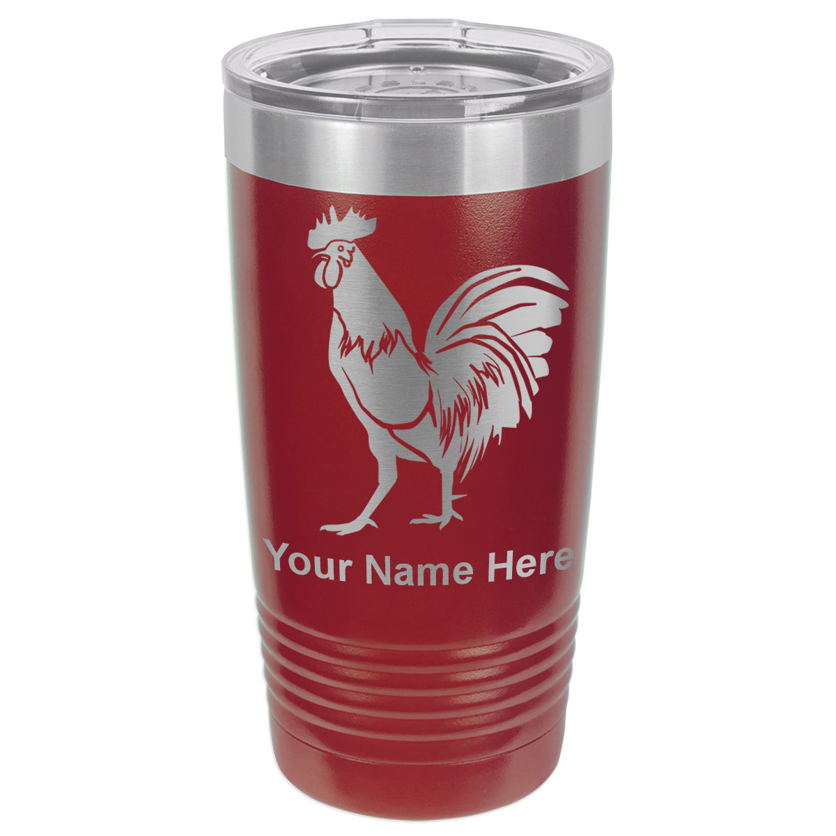 20oz Vacuum Insulated Tumbler Mug, Rooster, Personalized Engraving Included