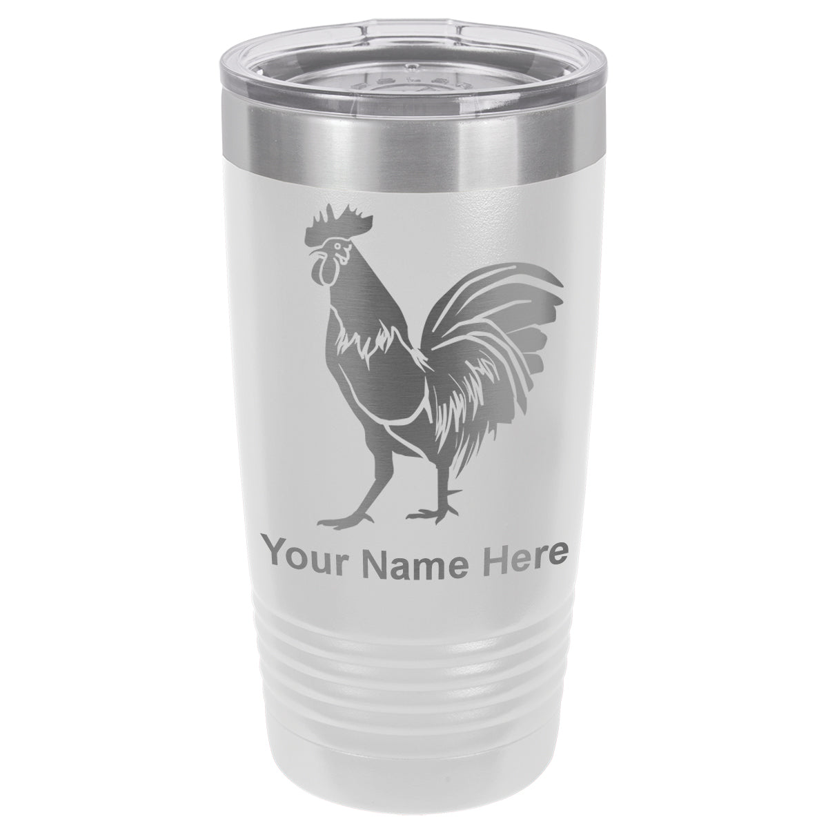20oz Vacuum Insulated Tumbler Mug, Rooster, Personalized Engraving Included