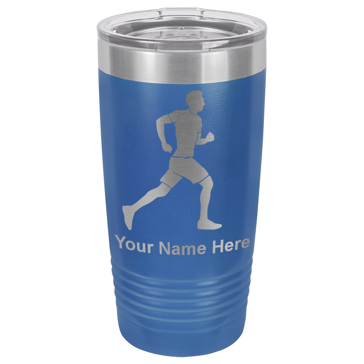 20oz Vacuum Insulated Tumbler Mug, Running Man, Personalized Engraving Included