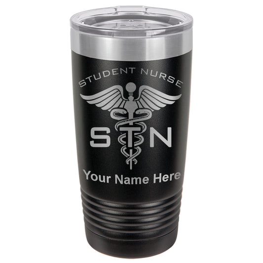20oz Vacuum Insulated Tumbler Mug, STN Student Nurse, Personalized Engraving Included