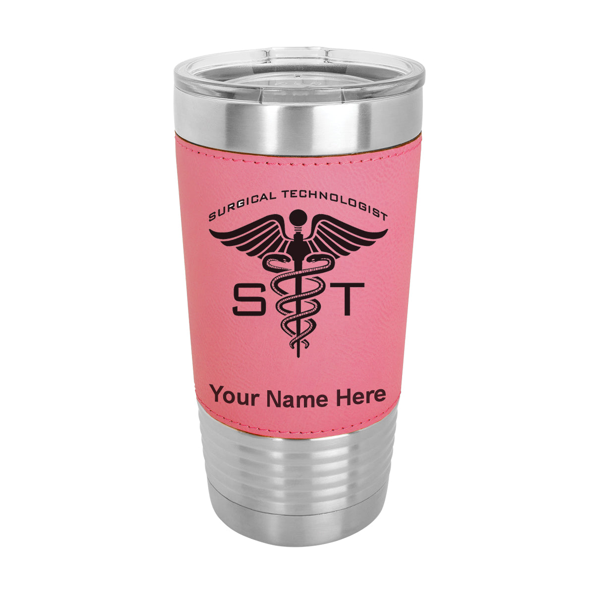20oz Faux Leather Tumbler Mug, ST Surgical Technologist, Personalized Engraving Included