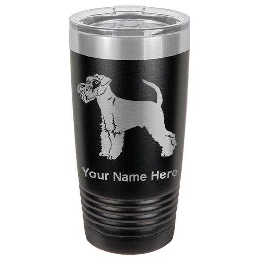 20oz Vacuum Insulated Tumbler Mug, Schnauzer Dog, Personalized Engraving Included
