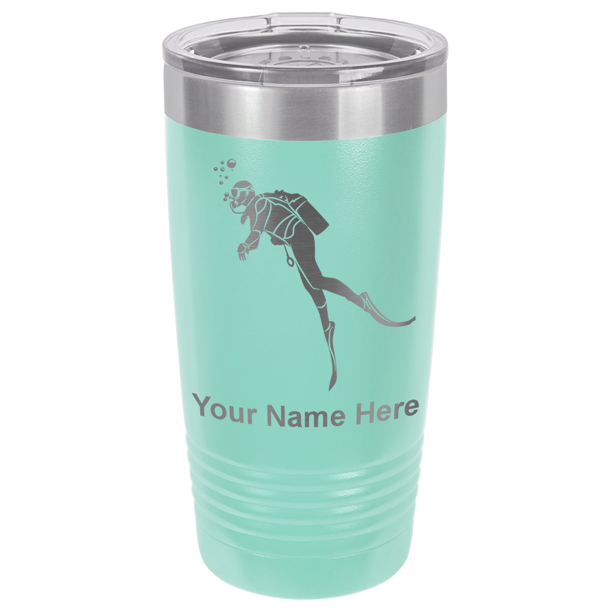 20oz Vacuum Insulated Tumbler Mug, Scuba Diver, Personalized Engraving Included