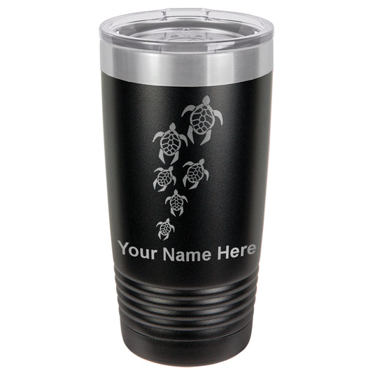 20oz Vacuum Insulated Tumbler Mug, Sea Turtle Family, Personalized Engraving Included