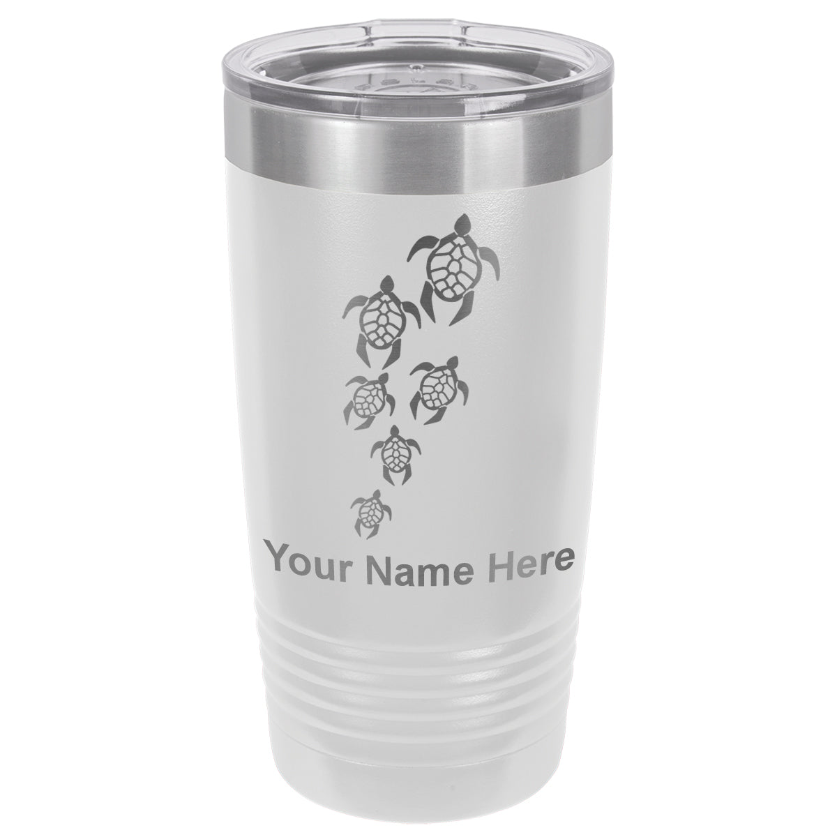 20oz Vacuum Insulated Tumbler Mug, Sea Turtle Family, Personalized Engraving Included