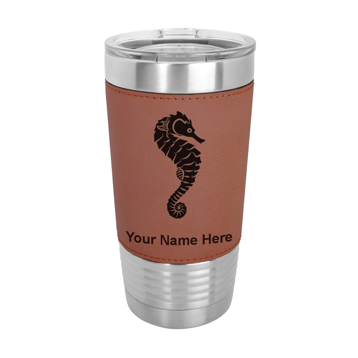 20oz Faux Leather Tumbler Mug, Sign Language I Love You, Personalized Engraving Included - LaserGram Custom Engraved Gifts