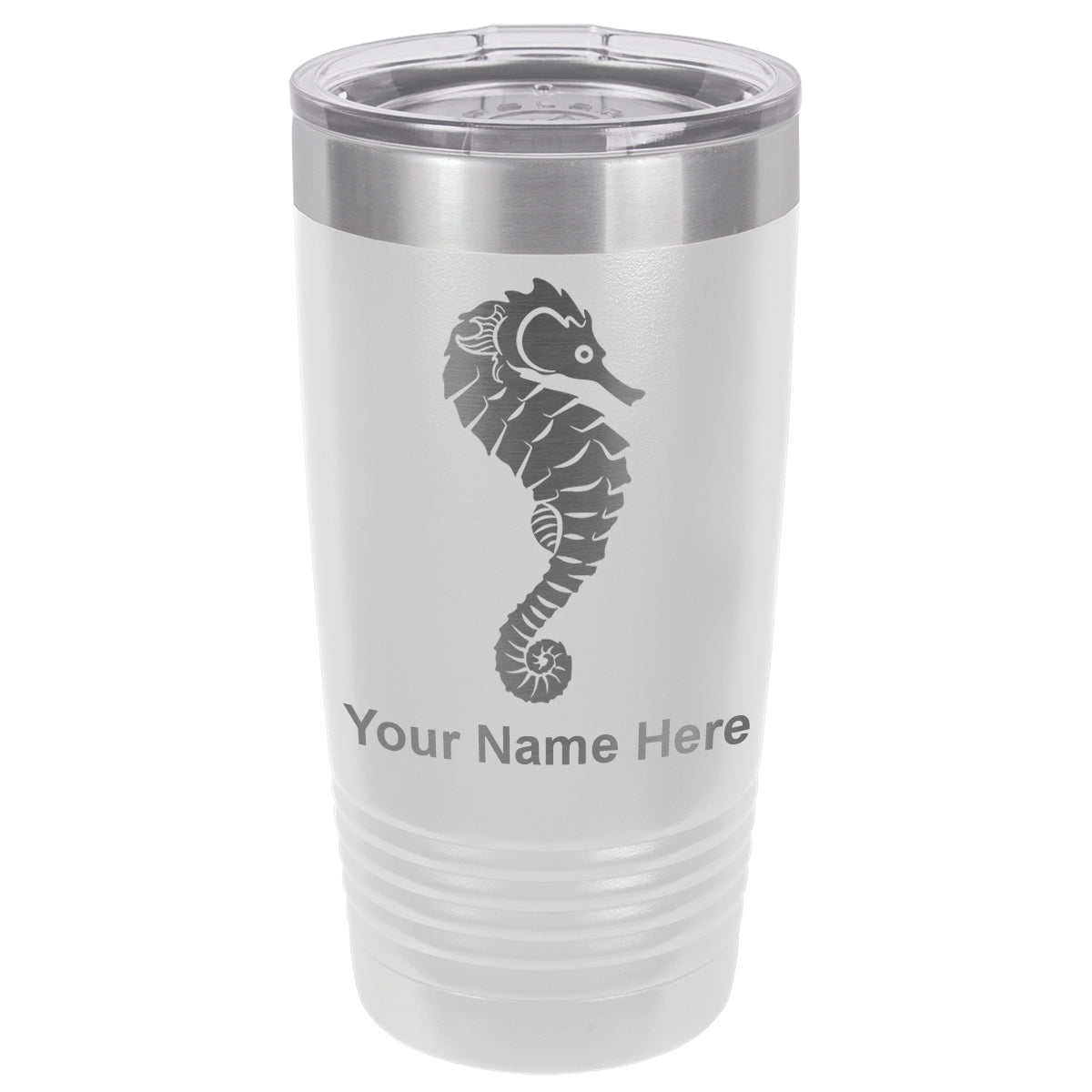 20oz Vacuum Insulated Tumbler Mug, Seahorse, Personalized Engraving Included