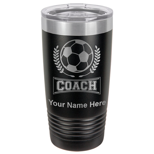 20oz Vacuum Insulated Tumbler Mug, Soccer Coach, Personalized Engraving Included