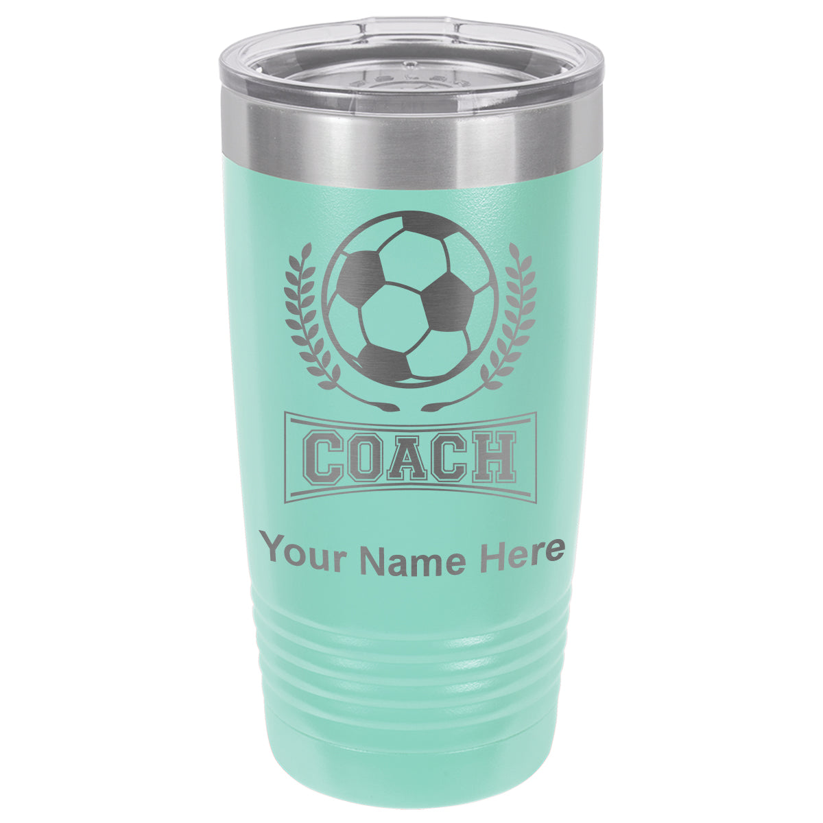 20oz Vacuum Insulated Tumbler Mug, Soccer Coach, Personalized Engraving Included