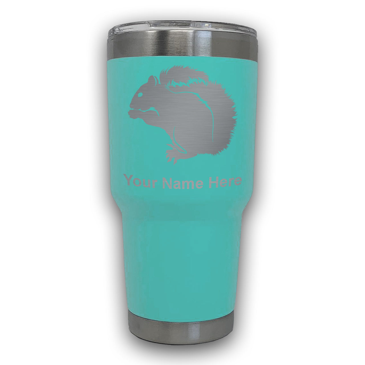 LaserGram 30oz Tumbler Mug, Squirrel, Personalized Engraving Included
