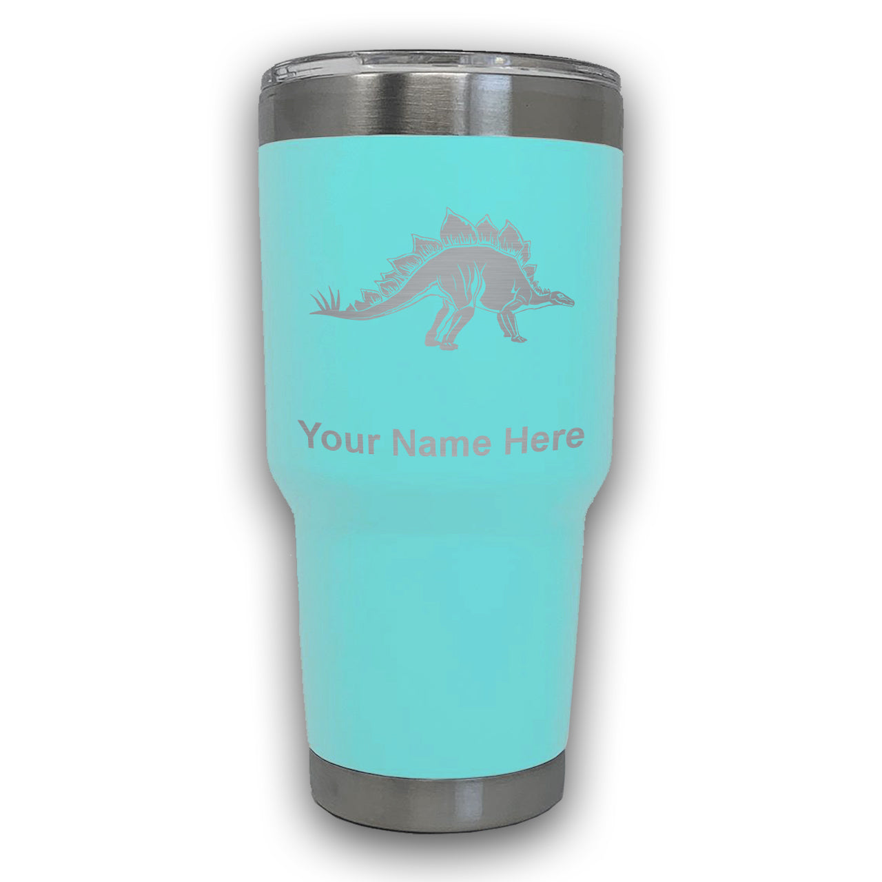 LaserGram 30oz Tumbler Mug, Stegosaurus Dinosaur, Personalized Engraving Included