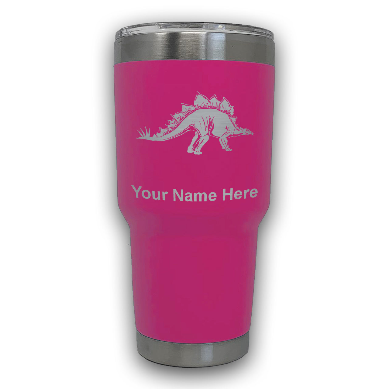 LaserGram 30oz Tumbler Mug, Stegosaurus Dinosaur, Personalized Engraving Included