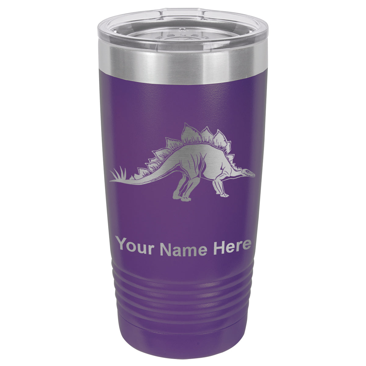20oz Vacuum Insulated Tumbler Mug, Stegosaurus Dinosaur, Personalized Engraving Included