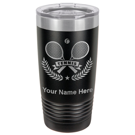 20oz Vacuum Insulated Tumbler Mug, Tennis Rackets, Personalized Engraving Included