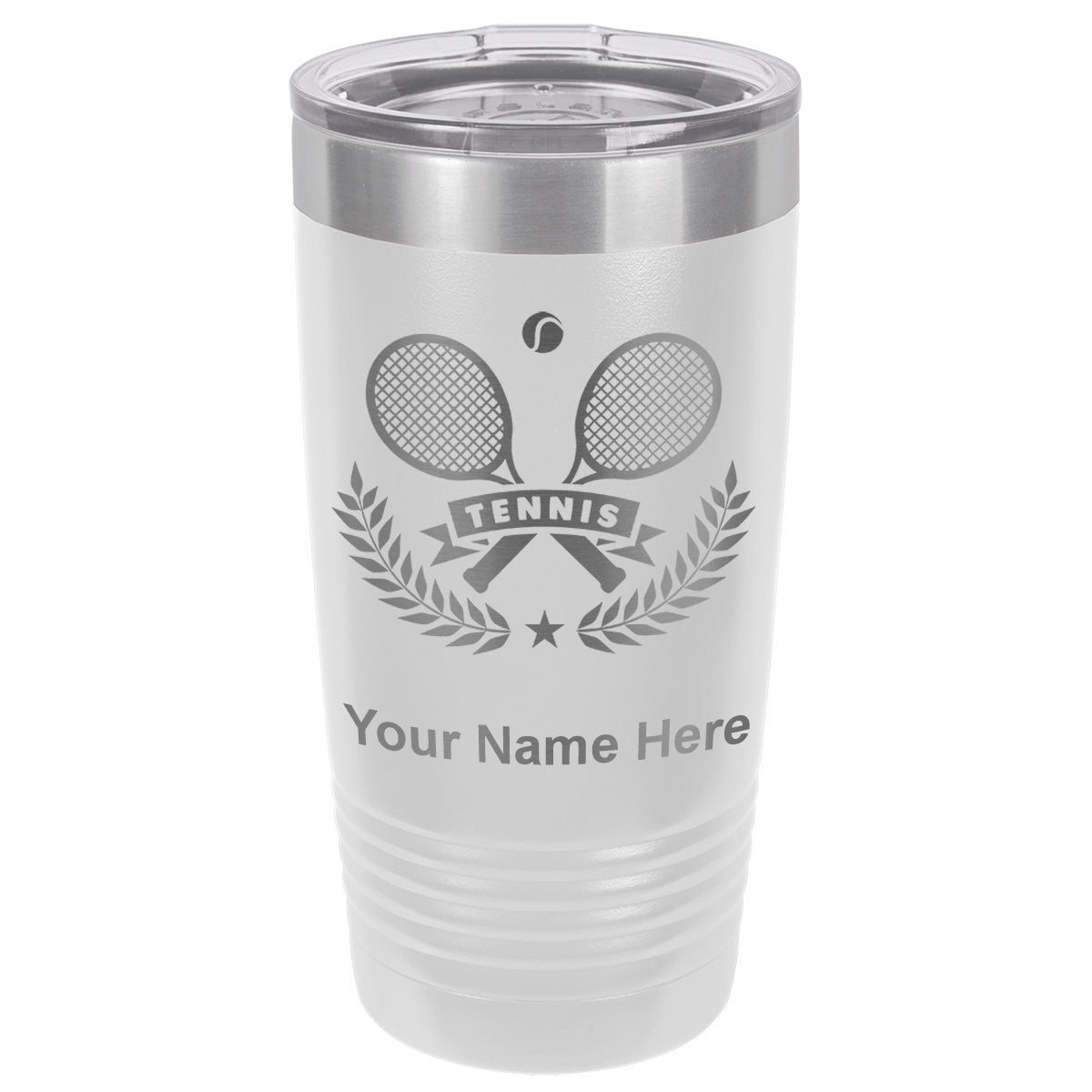 20oz Vacuum Insulated Tumbler Mug, Tennis Rackets, Personalized Engraving Included