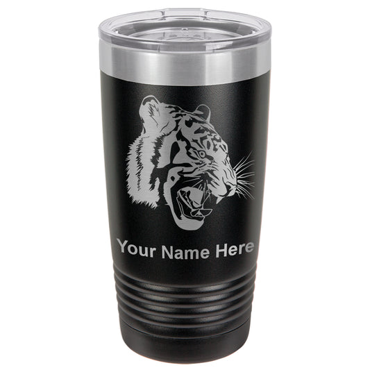 20oz Vacuum Insulated Tumbler Mug, Tiger Head, Personalized Engraving Included