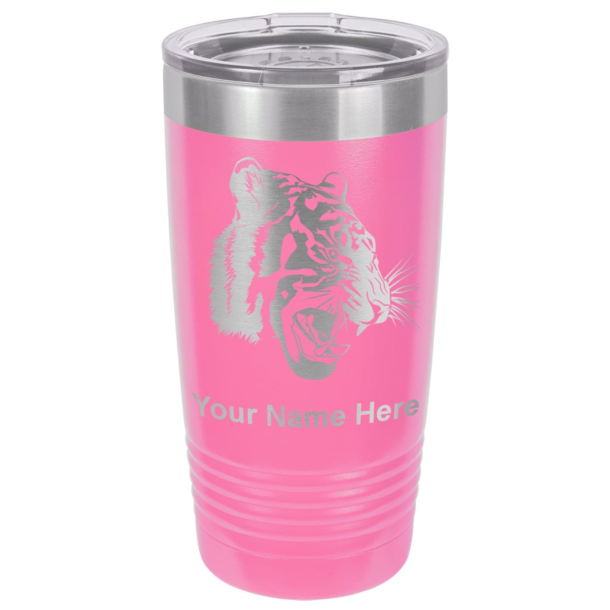 20oz Vacuum Insulated Tumbler Mug, Tiger Head, Personalized Engraving Included