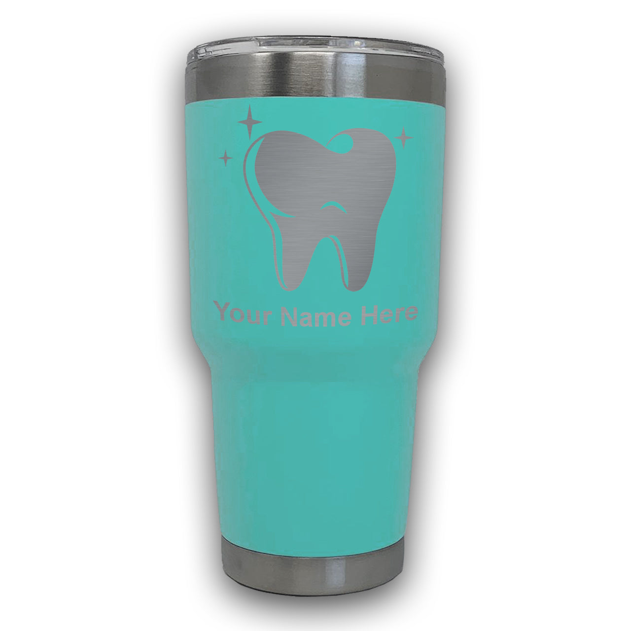 LaserGram 30oz Tumbler Mug, Tooth, Personalized Engraving Included