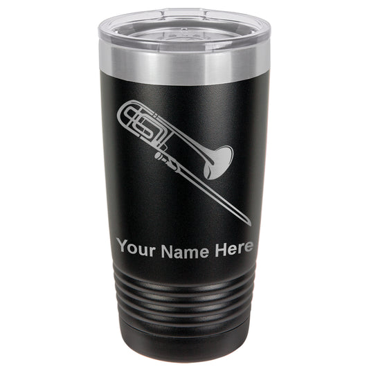 20oz Vacuum Insulated Tumbler Mug, Trombone, Personalized Engraving Included