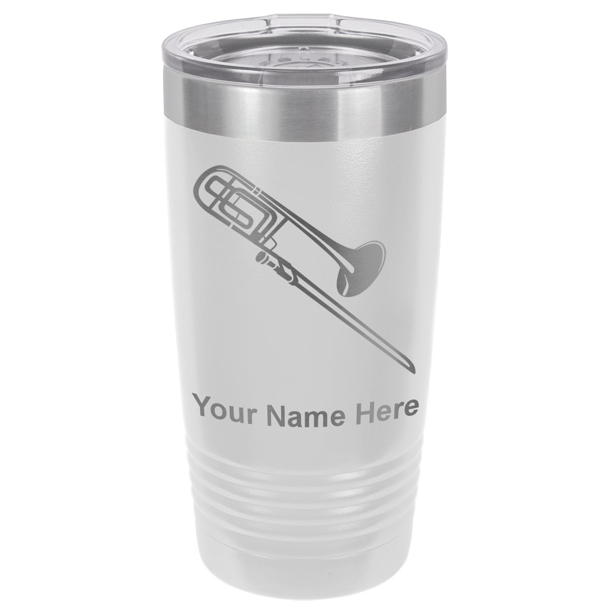 20oz Vacuum Insulated Tumbler Mug, Trombone, Personalized Engraving Included