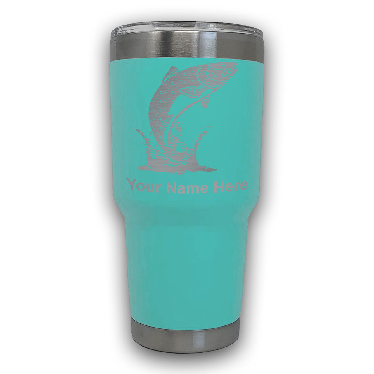 LaserGram 30oz Tumbler Mug, Trout Fish, Personalized Engraving Included