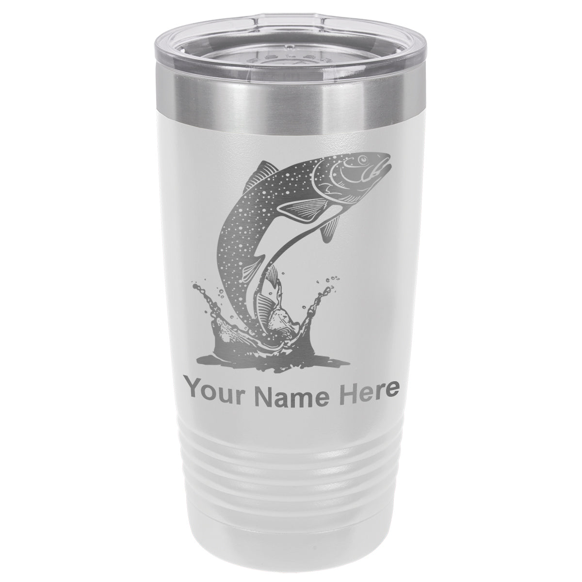 20oz Vacuum Insulated Tumbler Mug, Trout Fish, Personalized Engraving Included