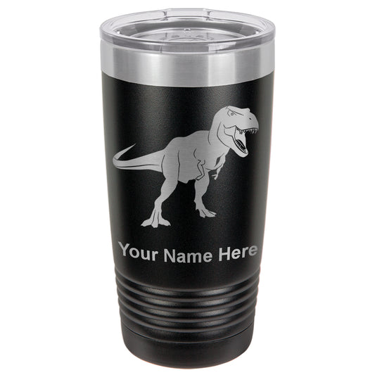 20oz Vacuum Insulated Tumbler Mug, Tyrannosaurus Rex Dinosaur, Personalized Engraving Included