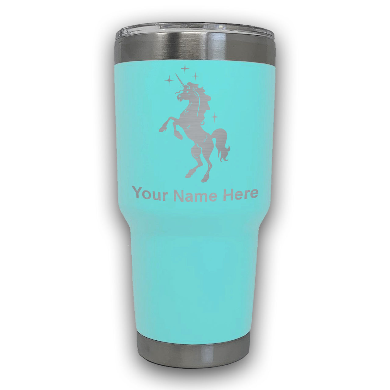 LaserGram 30oz Tumbler Mug, Unicorn, Personalized Engraving Included
