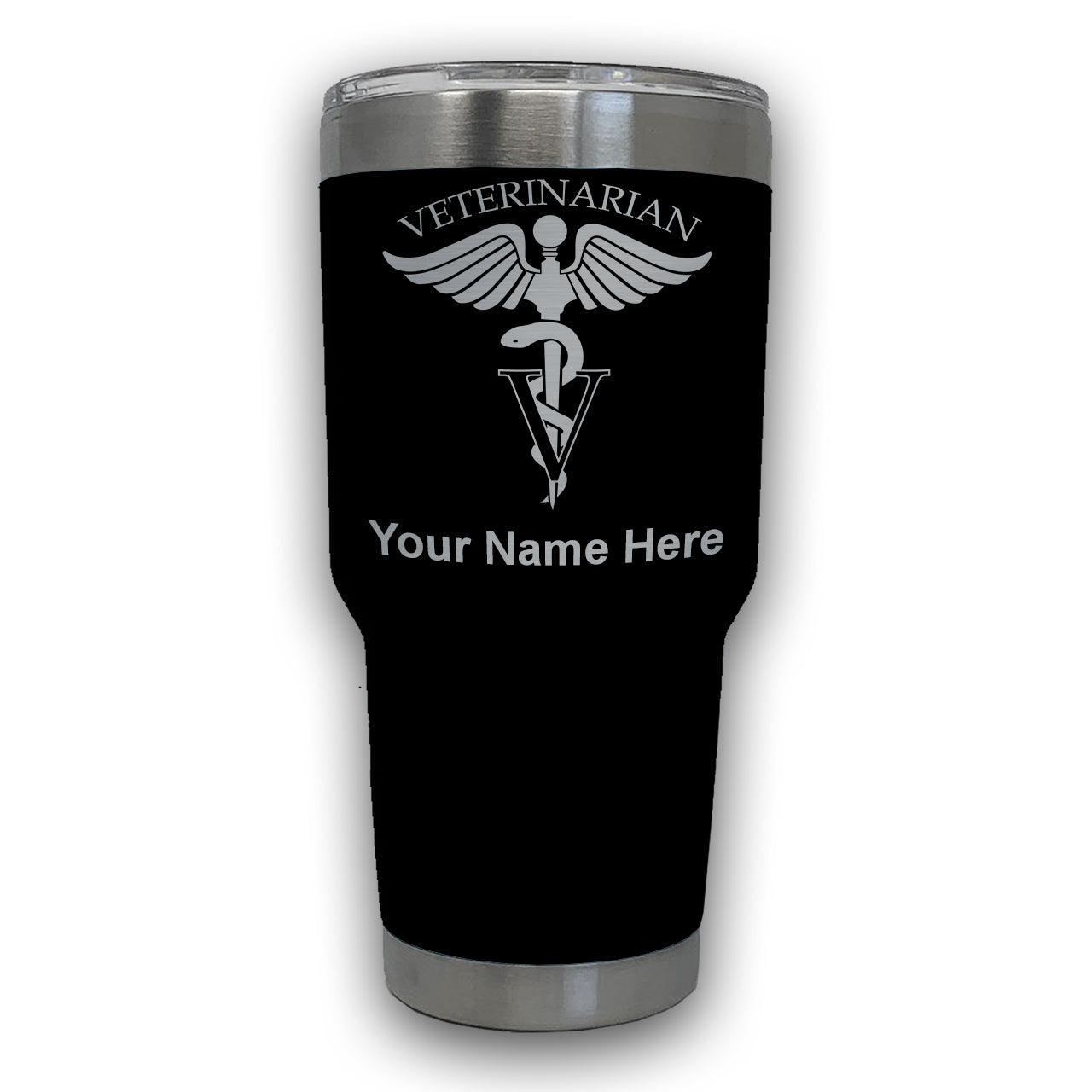 LaserGram 30oz Tumbler Mug, Veterinarian, Personalized Engraving Included